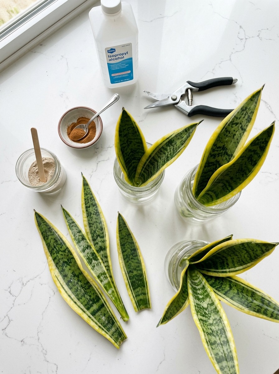 Essential materials for snake plant leaf propagation