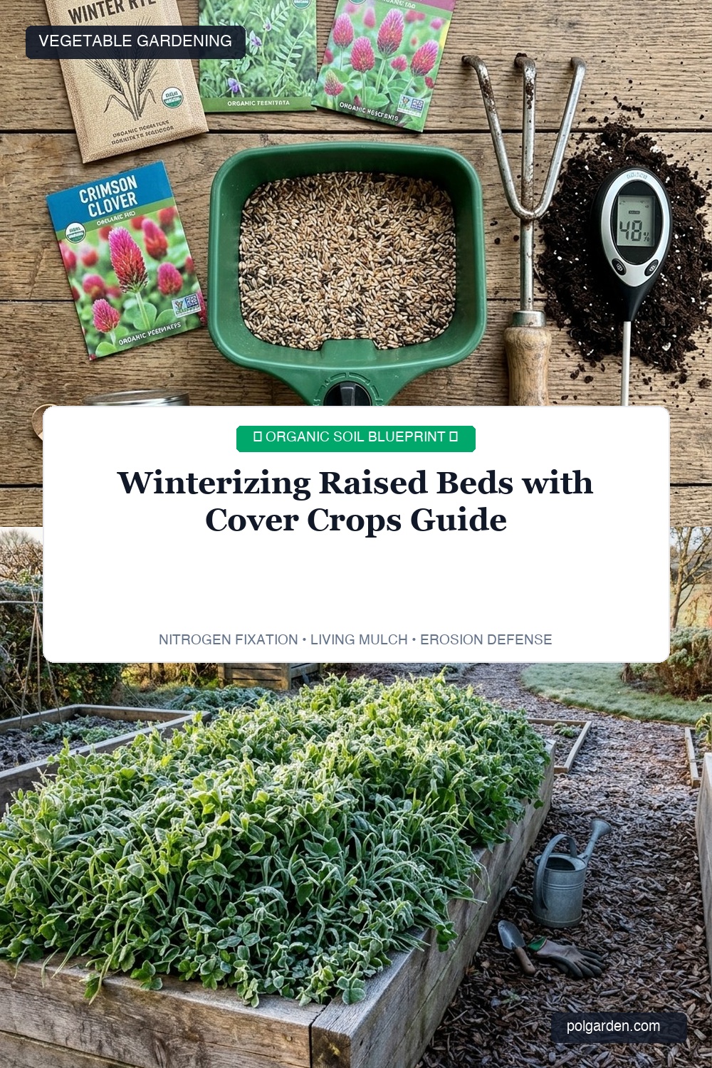 Winterizing Raised Garden Beds with Cover Crops Pinterest Pin