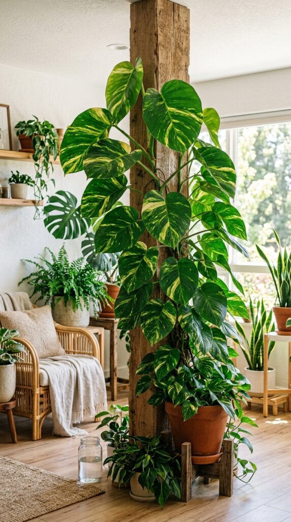 Pothos to Giant Hawaiian Form: How to Trellis Golden Pothos for Massive Leaves