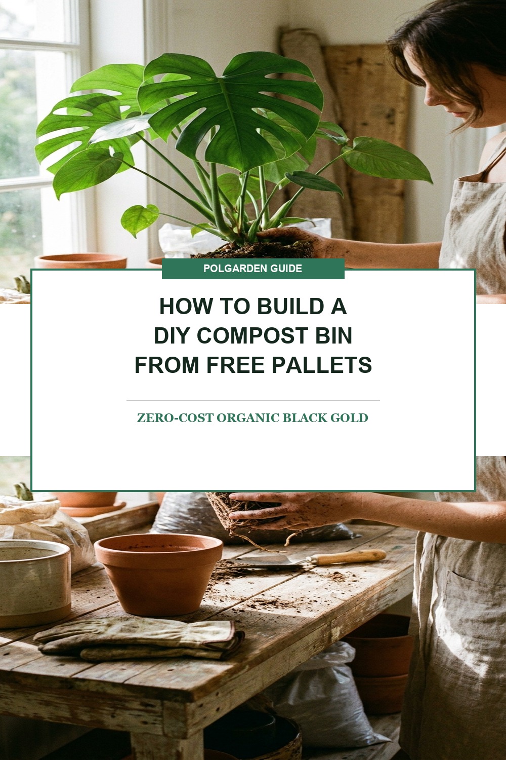 How to Build a DIY Compost Bin from Pallets Pinterest Pin Blueprint