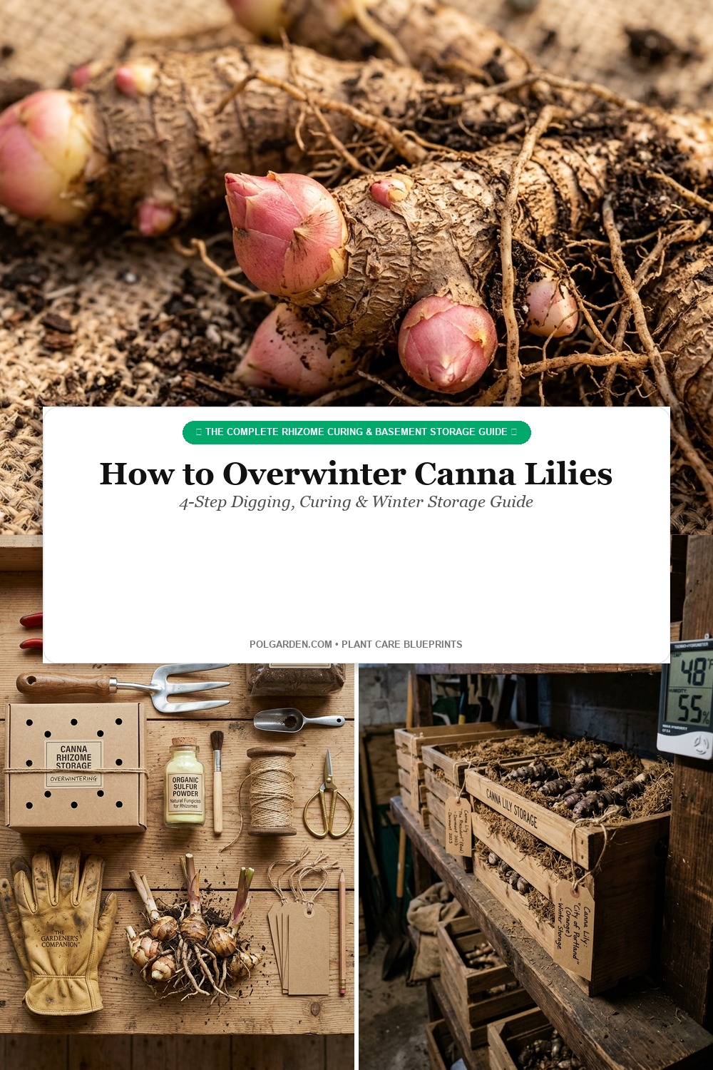 How to Overwinter Canna Lilies Digging Curing Storage Pinterest Pin Blueprint