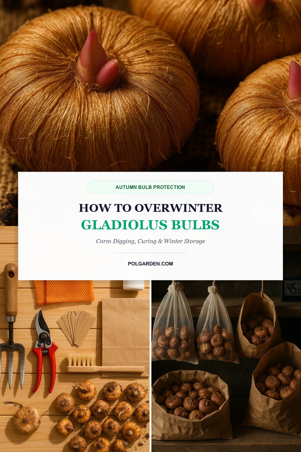 How to Overwinter Gladiolus Bulbs Corm Digging Curing Storage Pinterest Pin Blueprint