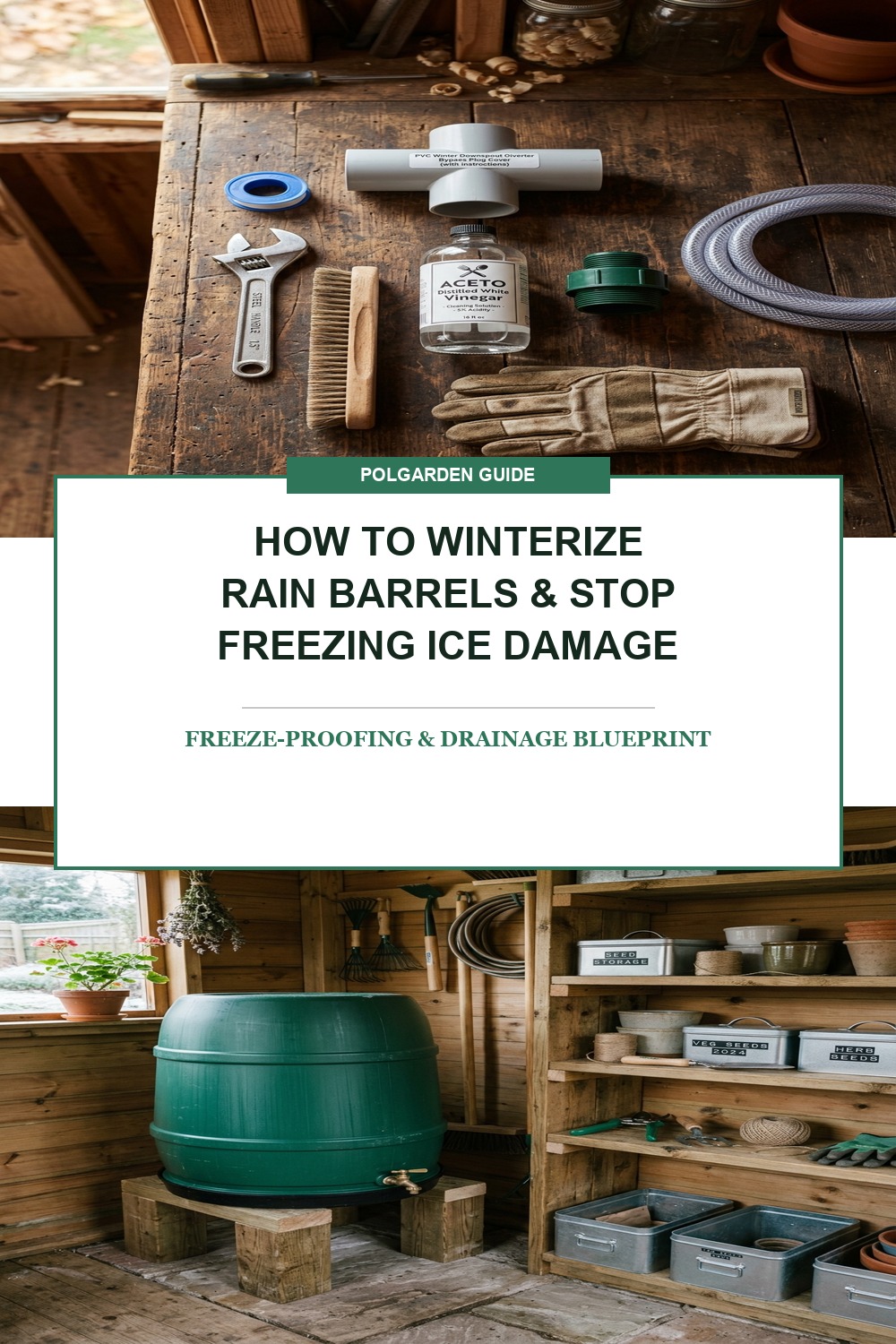 How to Winterize Rain Barrels Pinterest Pin Blueprint